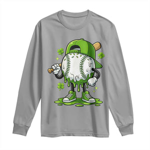 Baseball Drip Icecream Long Sleeve Shirt Youth Boy St Patricks Day Shamrock Green TS10 Sport Gray Print Your Wear