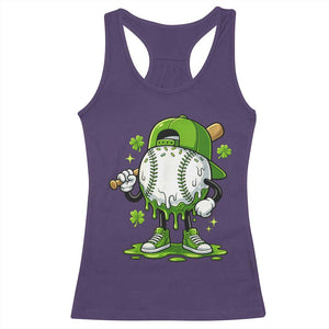 Baseball Drip Icecream Racerback Tank Top Youth Boy St Patricks Day Shamrock Green TS10 Purple Print Your Wear