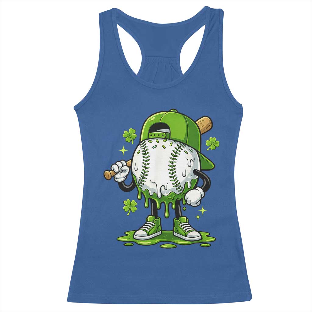 Baseball Drip Icecream Racerback Tank Top Youth Boy St Patricks Day Shamrock Green TS10 Royal Blue Print Your Wear