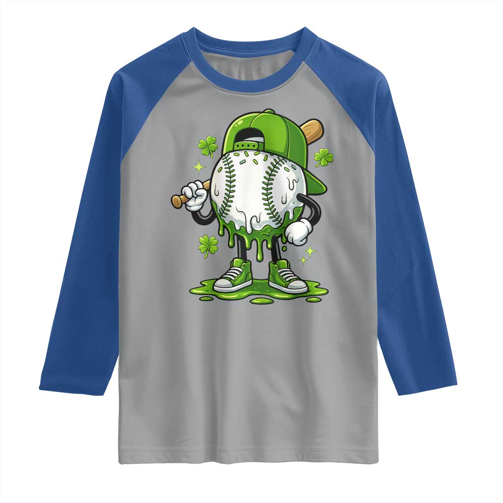 Baseball Drip Icecream Raglan Shirt Youth Boy St Patricks Day Shamrock Green TS10 Sport Gray Royal Print Your Wear