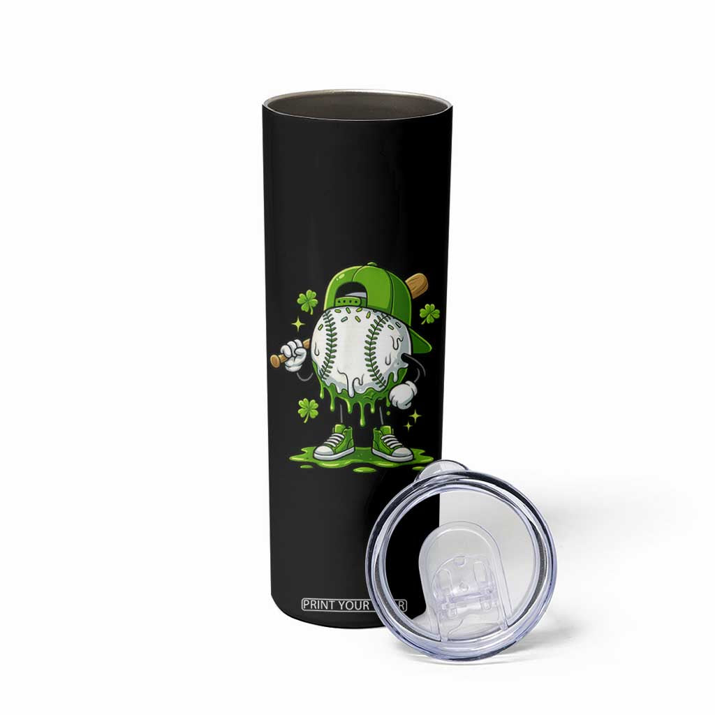 Baseball Drip Icecream Skinny Tumbler Youth Boy St Patricks Day Shamrock Green TS10 Print Your Wear