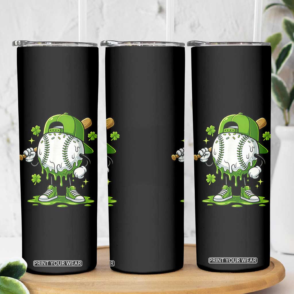 Baseball Drip Icecream Skinny Tumbler Youth Boy St Patricks Day Shamrock Green TS10 Print Your Wear