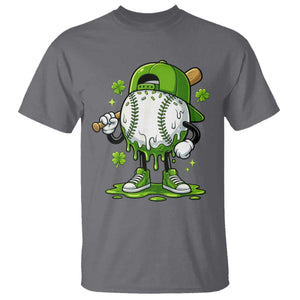 Baseball Drip Icecream T Shirt Youth Boy St Patricks Day Shamrock Green TS10 Charcoal Print Your Wear