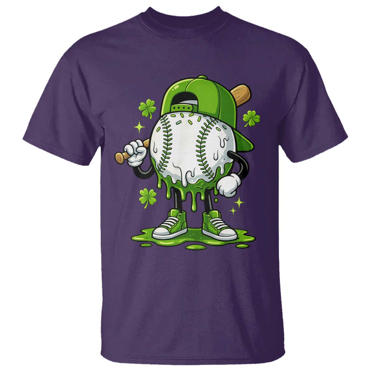 Baseball Drip Icecream T Shirt Youth Boy St Patricks Day Shamrock Green TS10 Purple Print Your Wear