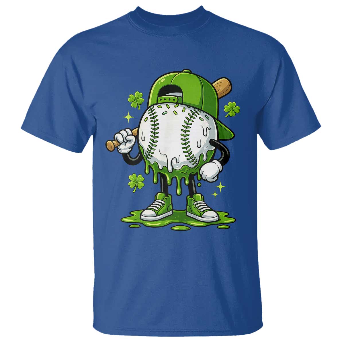 Baseball Drip Icecream T Shirt Youth Boy St Patricks Day Shamrock Green TS10 Royal Blue Print Your Wear