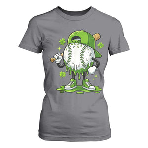 Baseball Drip Icecream T Shirt For Women Youth Boy St Patricks Day Shamrock Green TS10 Charcoal Print Your Wear