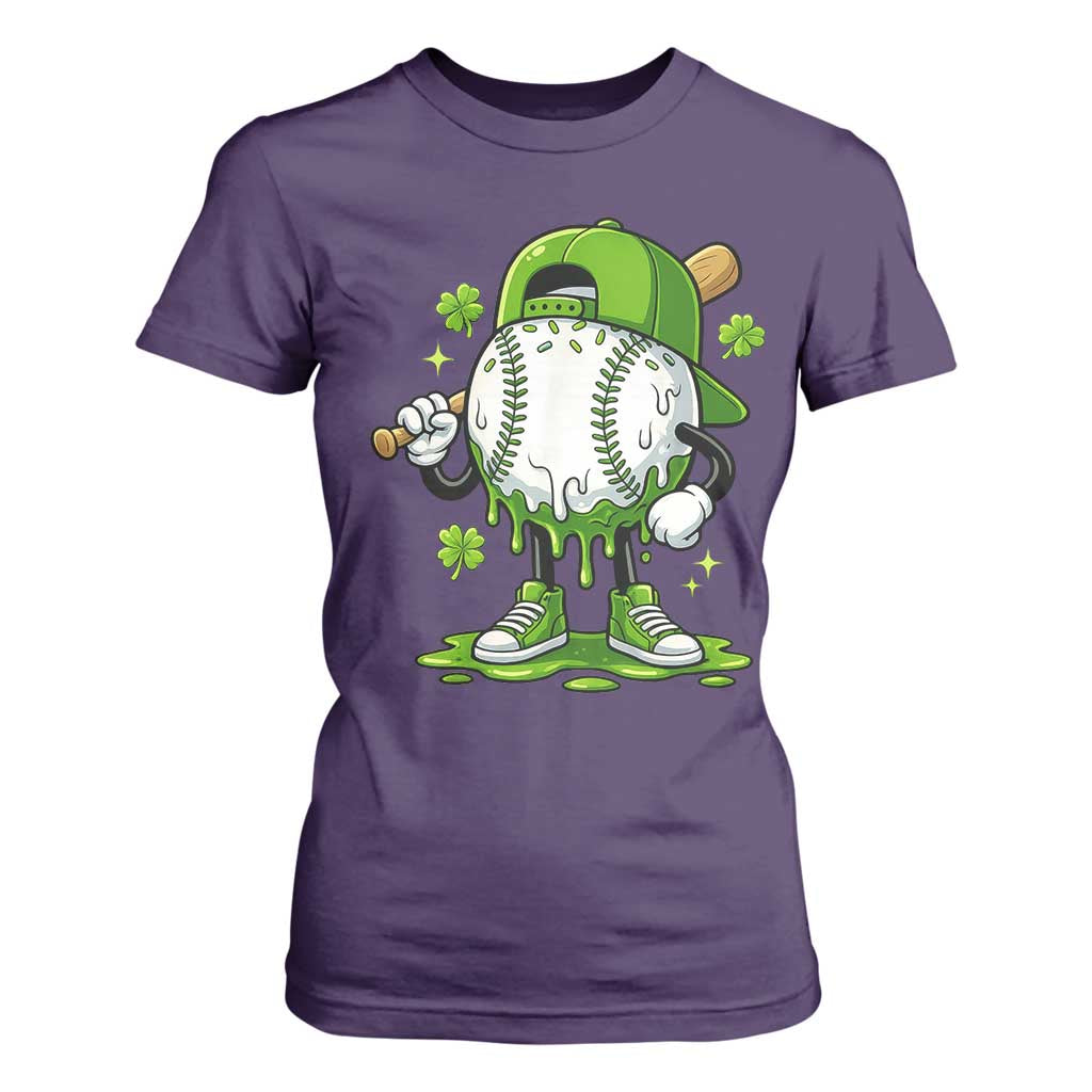 Baseball Drip Icecream T Shirt For Women Youth Boy St Patricks Day Shamrock Green TS10 Purple Print Your Wear