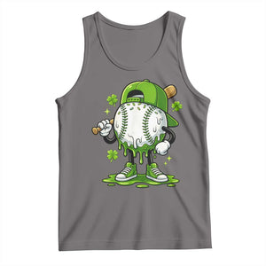 Baseball Drip Icecream Tank Top Youth Boy St Patricks Day Shamrock Green TS10 Deep Heather Print Your Wear