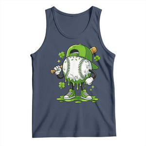 Baseball Drip Icecream Tank Top Youth Boy St Patricks Day Shamrock Green TS10 Navy Print Your Wear