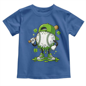 Baseball Drip Icecream Toddler T Shirt Youth Boy St Patricks Day Shamrock Green TS10 Royal Blue Print Your Wear