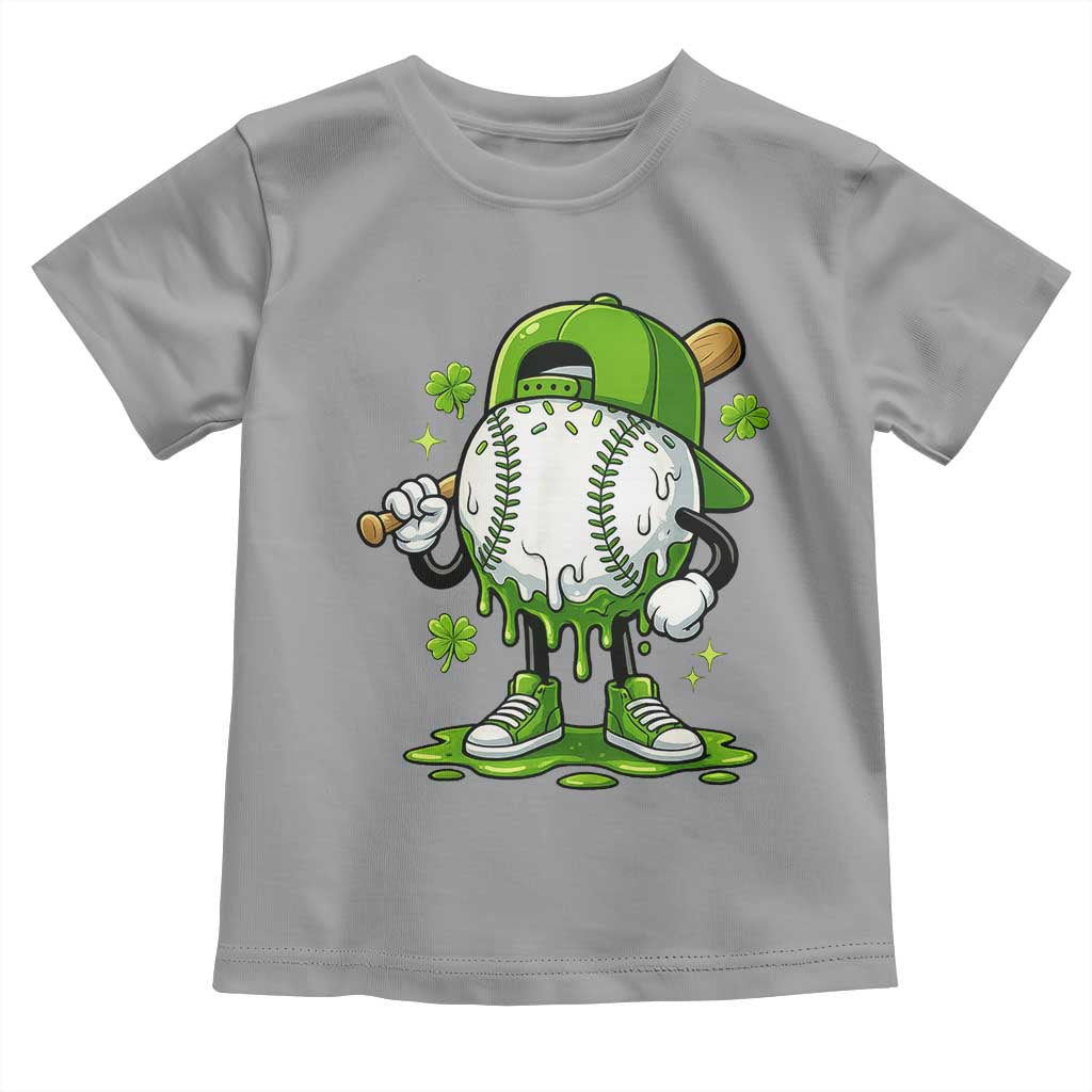 Baseball Drip Icecream Toddler T Shirt Youth Boy St Patricks Day Shamrock Green TS10 Sport Gray Print Your Wear