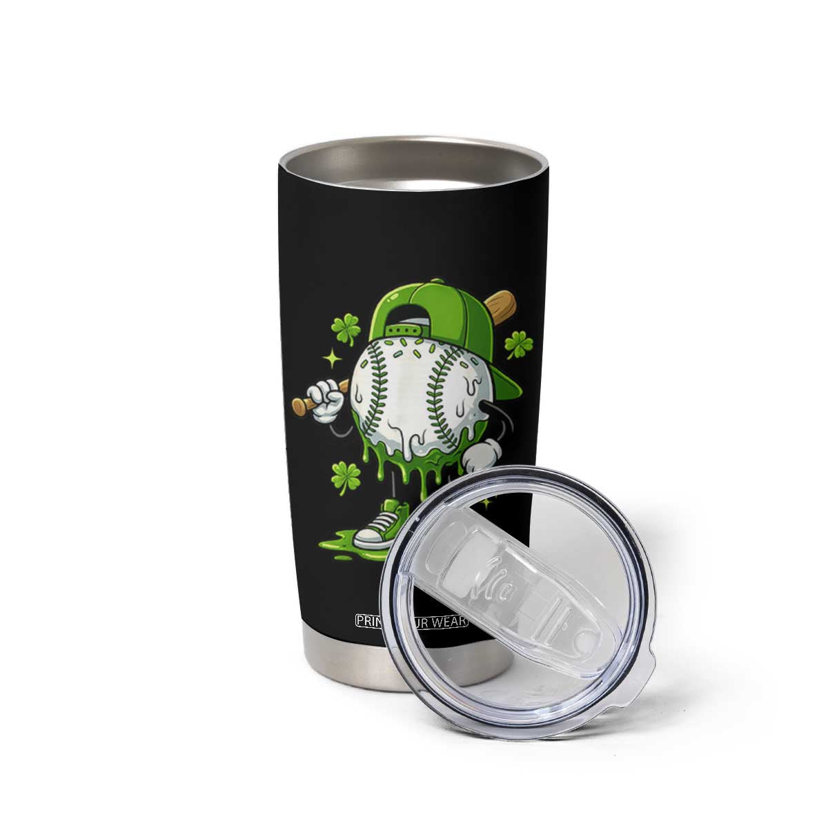 Baseball Drip Icecream Tumbler Cup Youth Boy St Patricks Day Shamrock Green TS10 Print Your Wear