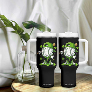 Baseball Drip Icecream Tumbler With Handle Youth Boy St Patricks Day Shamrock Green TS10 Print Your Wear
