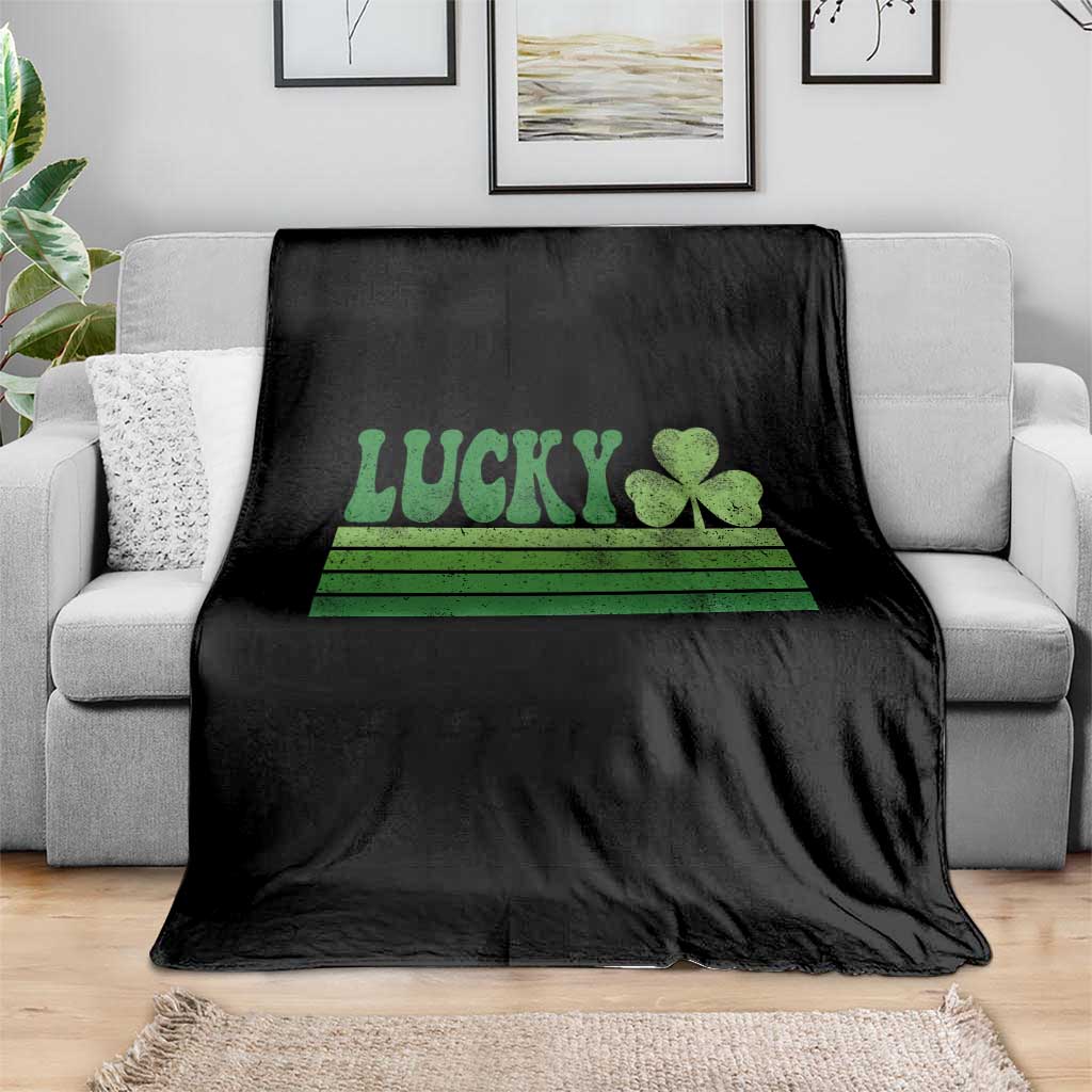 Retro Lucky Throw Blanket St Patricks Day Irish Shamrock TS10 Print Your Wear