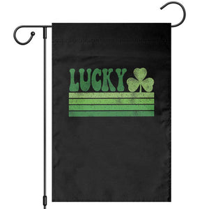 Retro Lucky Garden Flag St Patricks Day Irish Shamrock TS10 Black Print Your Wear