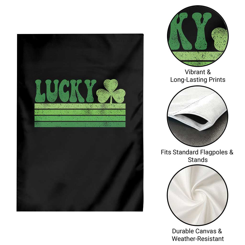 Retro Lucky Garden Flag St Patricks Day Irish Shamrock TS10 Print Your Wear