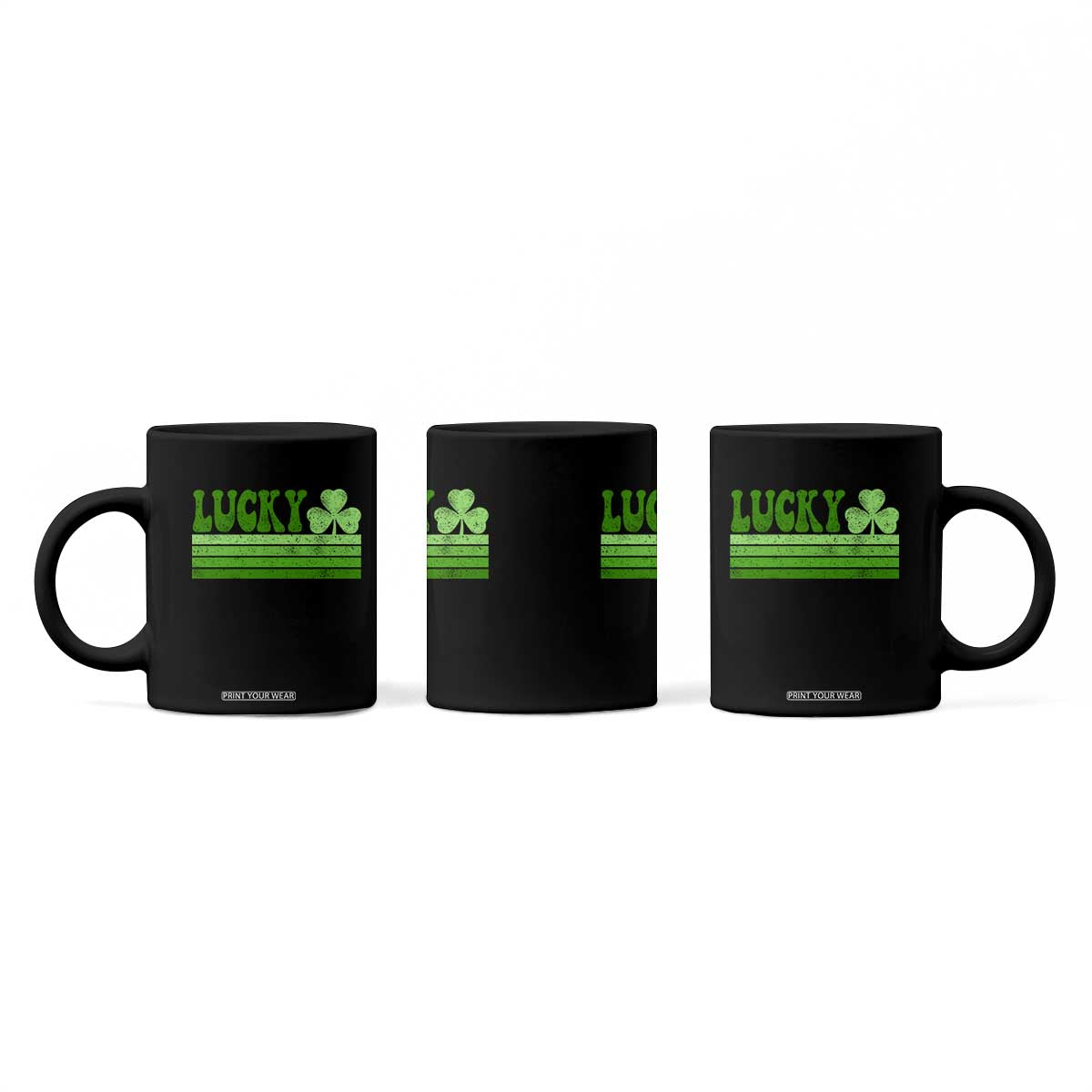 Retro Lucky Coffee Mug St Patricks Day Irish Shamrock TS10 Print Your Wear
