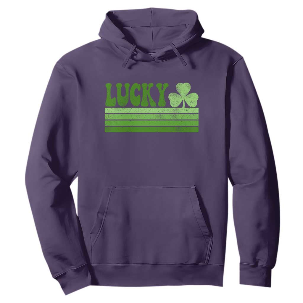 Retro Lucky Hoodie St Patricks Day Irish Shamrock TS10 Purple Print Your Wear