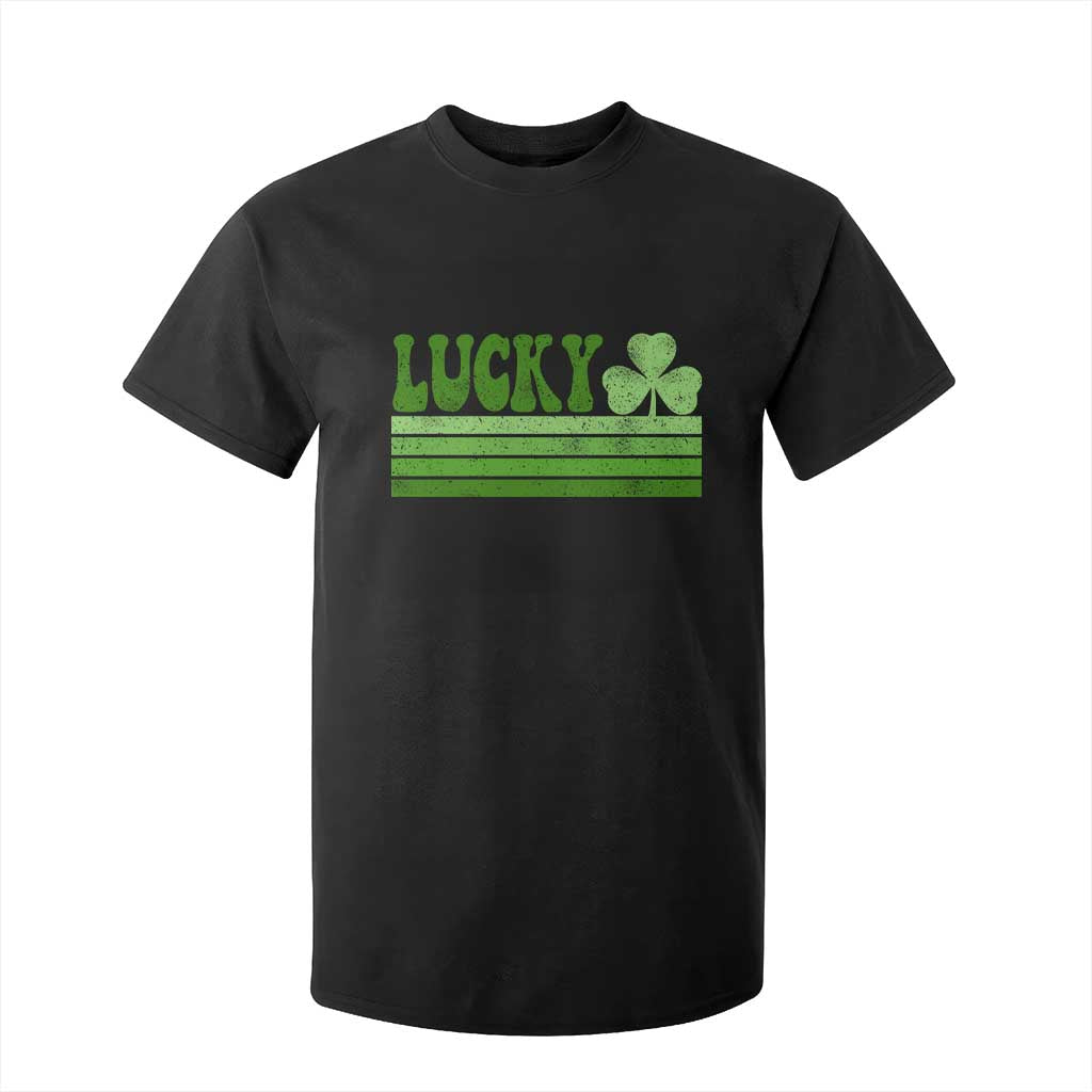 Retro Lucky T Shirt For Kid St Patricks Day Irish Shamrock TS10 Black Print Your Wear