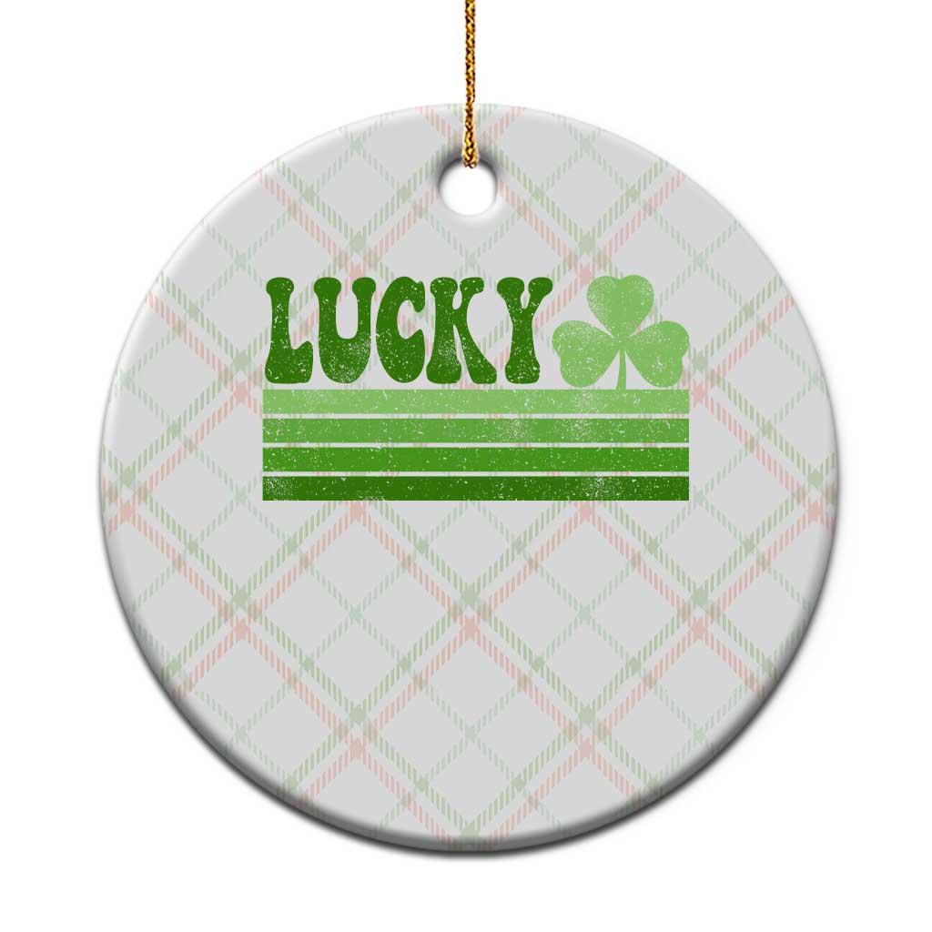 Retro Lucky Ceramic Ornament St Patricks Day Irish Shamrock TS10 1pc Christmas Plaid Print Your Wear