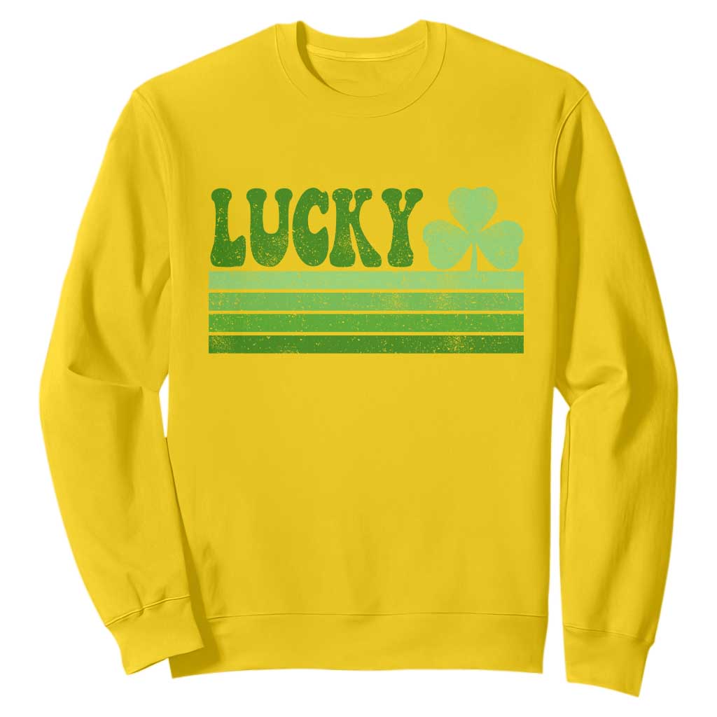 Retro Lucky Sweatshirt St Patricks Day Irish Shamrock TS10 Daisy Print Your Wear