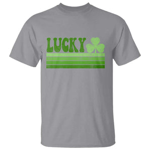 Retro Lucky T Shirt St Patricks Day Irish Shamrock TS10 Sport Gray Print Your Wear