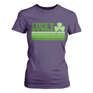 Retro Lucky T Shirt For Women St Patricks Day Irish Shamrock TS10 Purple Print Your Wear