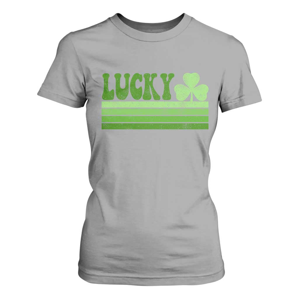 Retro Lucky T Shirt For Women St Patricks Day Irish Shamrock TS10 Sport Gray Print Your Wear