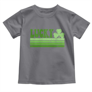 Retro Lucky Toddler T Shirt St Patricks Day Irish Shamrock TS10 Charcoal Print Your Wear