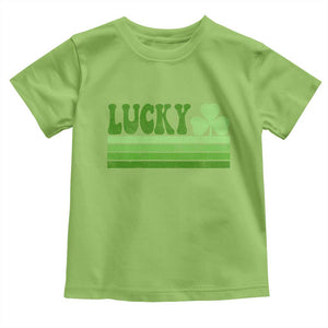 Retro Lucky Toddler T Shirt St Patricks Day Irish Shamrock TS10 Lime Print Your Wear