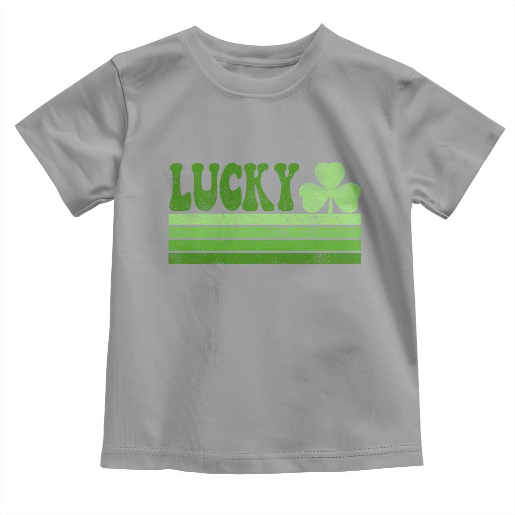 Retro Lucky Toddler T Shirt St Patricks Day Irish Shamrock TS10 Sport Gray Print Your Wear