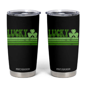 Retro Lucky Tumbler Cup St Patricks Day Irish Shamrock TS10 Black Print Your Wear