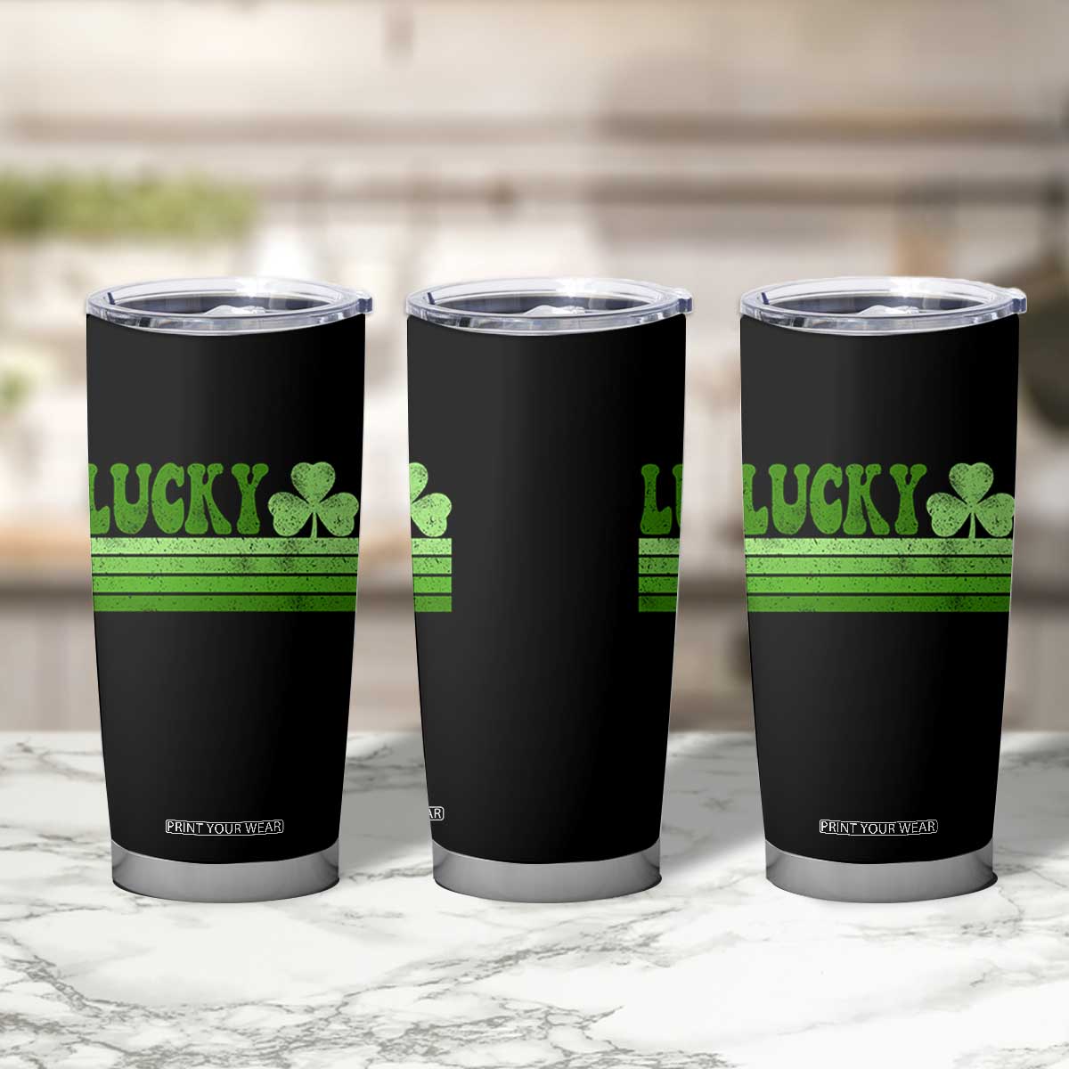 Retro Lucky Tumbler Cup St Patricks Day Irish Shamrock TS10 Print Your Wear