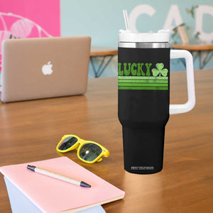 Retro Lucky Tumbler With Handle St Patricks Day Irish Shamrock TS10 Print Your Wear