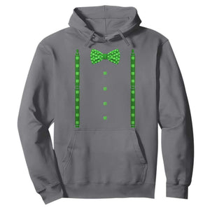 Bow Tie Suspenders St Patricks Day Costume Hoodie Funny Irish Shamrock Clovers TS10 Charcoal Print Your Wear