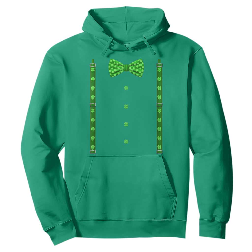 Bow Tie Suspenders St Patricks Day Costume Hoodie Funny Irish Shamrock Clovers TS10 Irish Green Print Your Wear