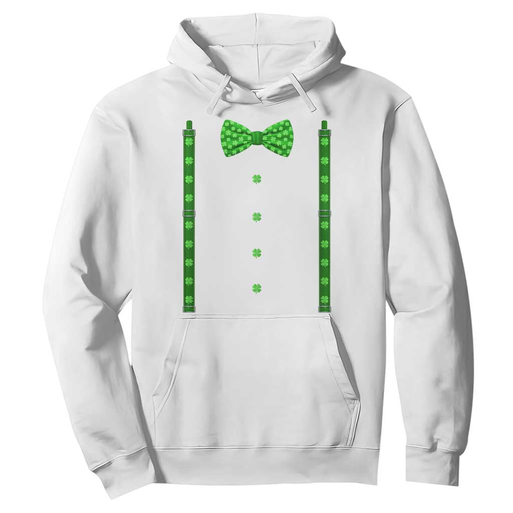 Bow Tie Suspenders St Patricks Day Costume Hoodie Funny Irish Shamrock Clovers TS10 White Print Your Wear