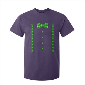 Bow Tie Suspenders St Patricks Day Costume T Shirt For Kid Funny Irish Shamrock Clovers TS10 Purple Print Your Wear