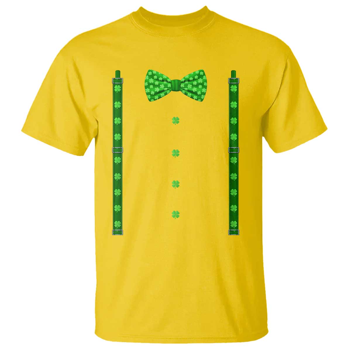 Bow Tie Suspenders St Patricks Day Costume T Shirt Funny Irish Shamrock Clovers TS10 Daisy Print Your Wear