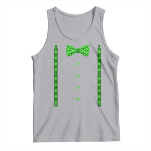 Bow Tie Suspenders St Patricks Day Costume Tank Top Funny Irish Shamrock Clovers TS10 Athletic Heather Print Your Wear