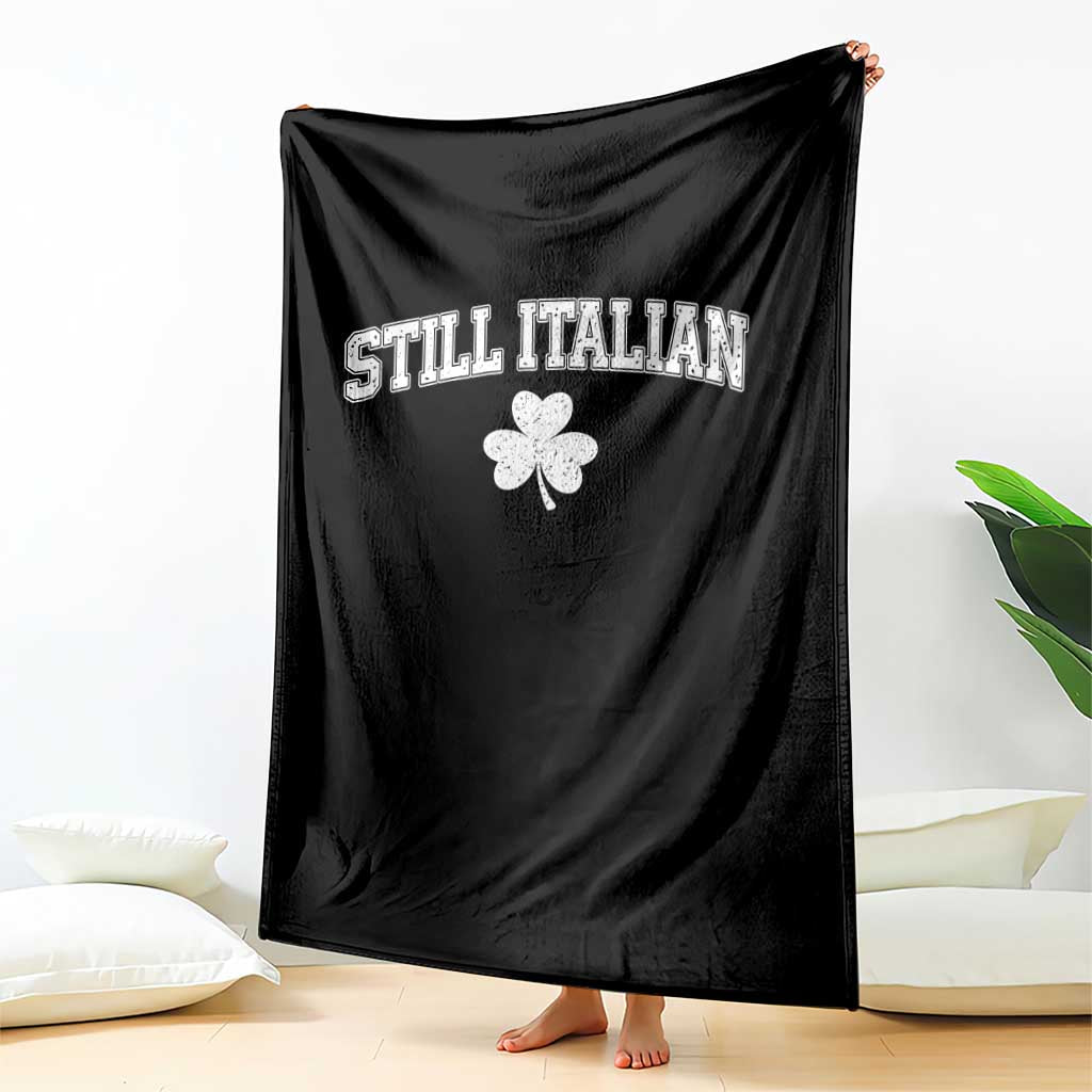 St Patricks Day Italian Throw Blanket Funny Retro Varsity Sporty Style Shamrock TS10 Print Your Wear