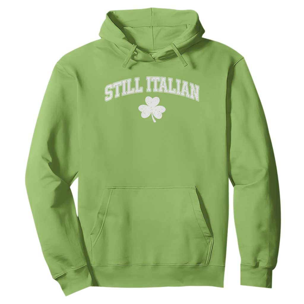 St Patricks Day Italian Hoodie Funny Retro Varsity Sporty Style Shamrock TS10 Lime Print Your Wear