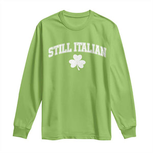 St Patricks Day Italian Long Sleeve Shirt Funny Retro Varsity Sporty Style Shamrock TS10 Lime Print Your Wear