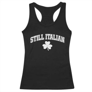 St Patricks Day Italian Racerback Tank Top Funny Retro Varsity Sporty Style Shamrock TS10 Black Print Your Wear