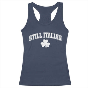 St Patricks Day Italian Racerback Tank Top Funny Retro Varsity Sporty Style Shamrock TS10 Navy Print Your Wear