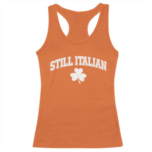 St Patricks Day Italian Racerback Tank Top Funny Retro Varsity Sporty Style Shamrock TS10 Orange Print Your Wear