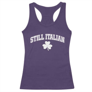 St Patricks Day Italian Racerback Tank Top Funny Retro Varsity Sporty Style Shamrock TS10 Purple Print Your Wear