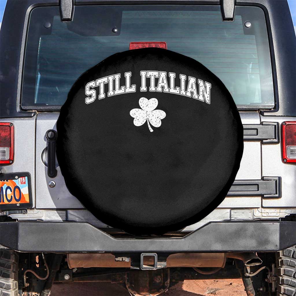 St Patricks Day Italian Spare Tire Cover Funny Retro Varsity Sporty Style Shamrock TS10 No hole Black Print Your Wear