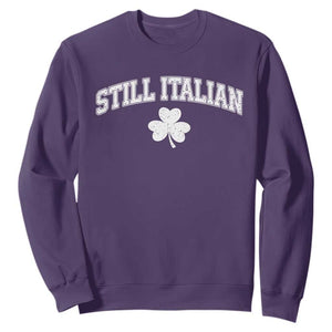 St Patricks Day Italian Sweatshirt Funny Retro Varsity Sporty Style Shamrock TS10 Purple Print Your Wear