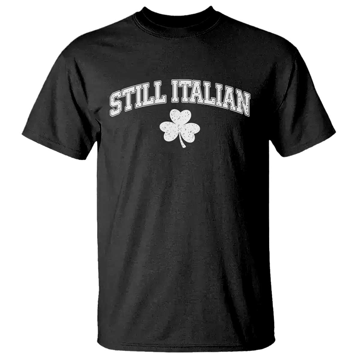 St Patricks Day Italian T Shirt Funny Retro Varsity Sporty Style Shamrock TS10 Black Print Your Wear